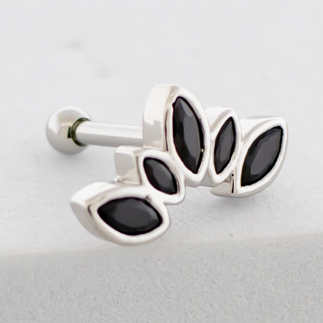 16G Marquise Gem Crescent Cartilage Barbell | Body Jewelry | Wiccan Center