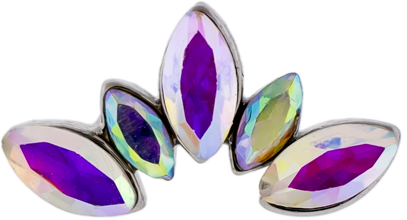16G Marquise Gem Crescent Cartilage Barbell | Body Jewelry | Wiccan Center