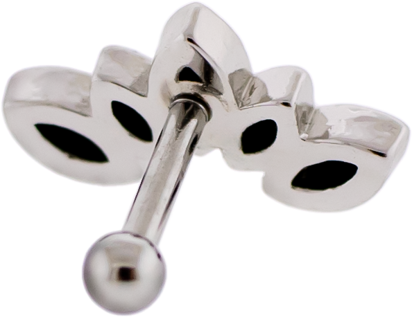 16G Marquise Gem Crescent Cartilage Barbell | Body Jewelry | Wiccan Center