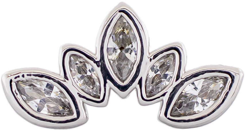 16G Marquise Gem Crescent Cartilage Barbell | Body Jewelry | Wiccan Center