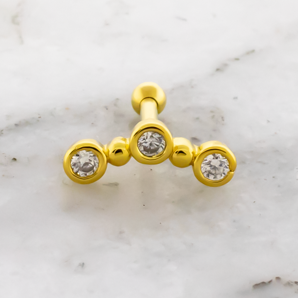 16G Beaded Crescent Shape Cartilage Barbell | Body Jewelry | Wiccan Center
