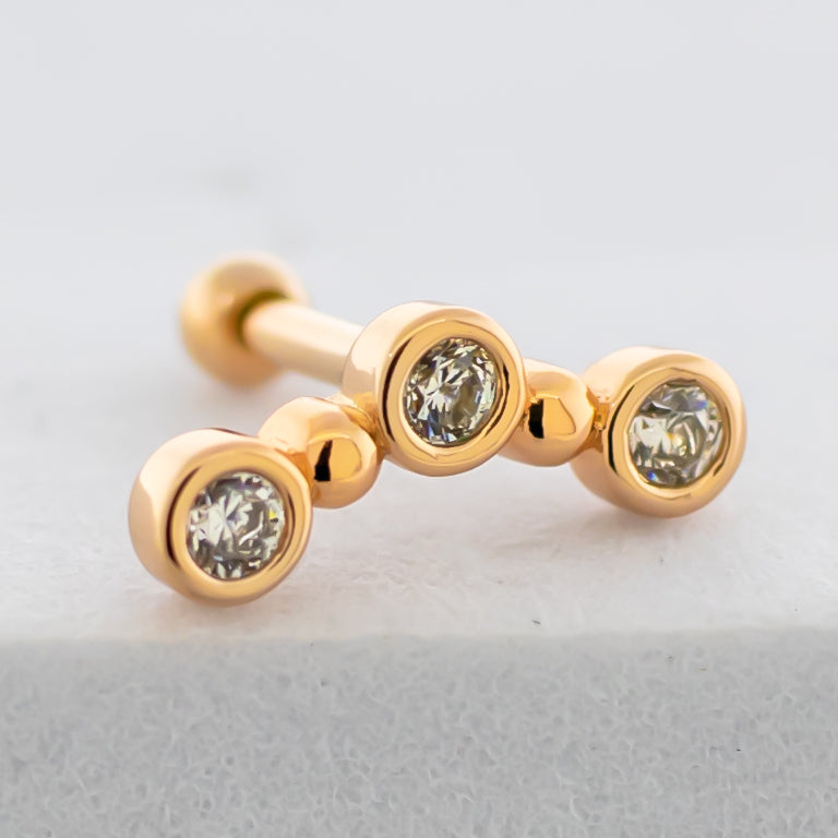 16G Beaded Crescent Shape Cartilage Barbell | Body Jewelry | Wiccan Center