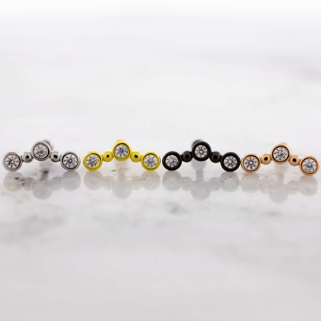 16G Beaded Crescent Shape Cartilage Barbell | Body Jewelry | Wiccan Center