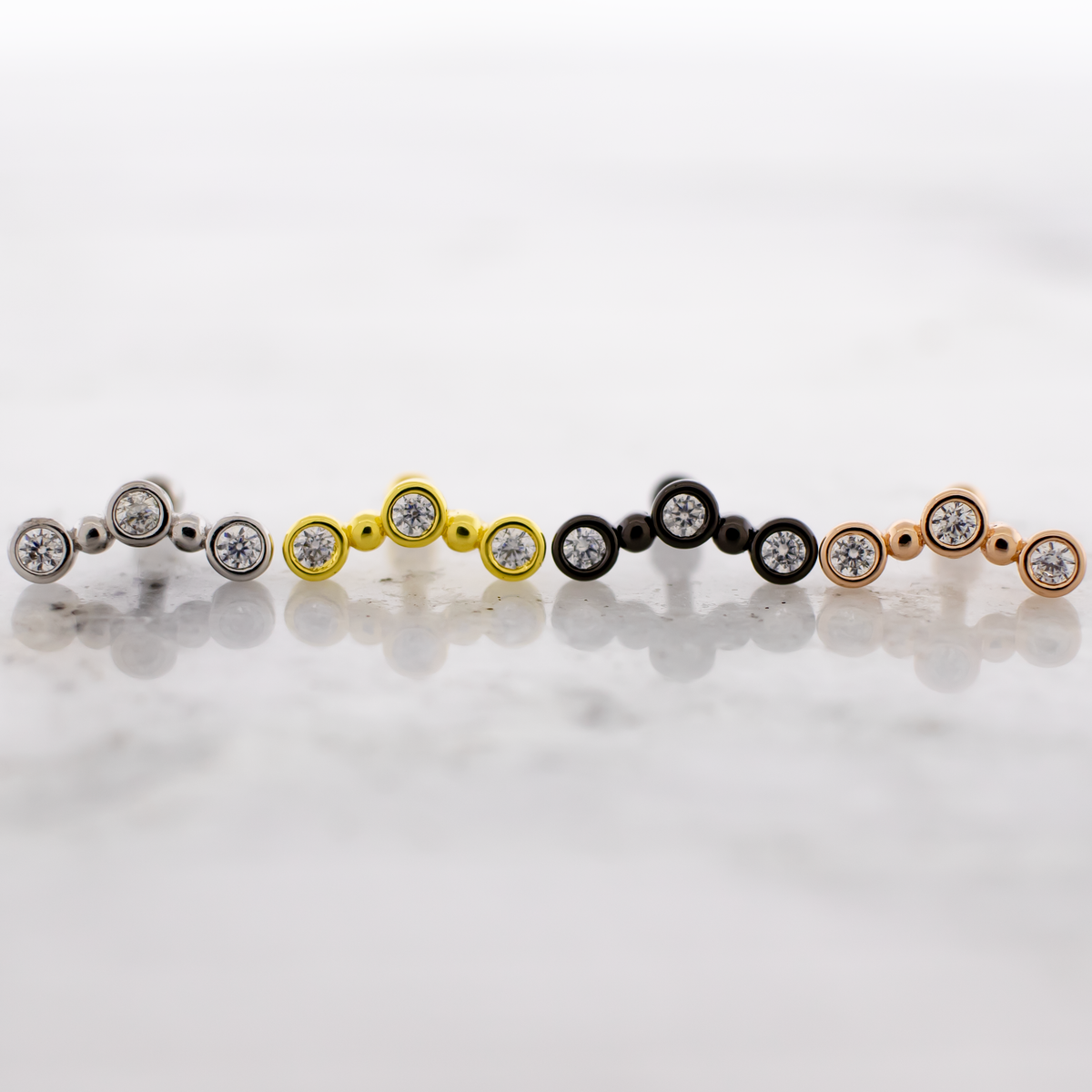 16G Beaded Crescent Shape Cartilage Barbell | Body Jewelry | Wiccan Center