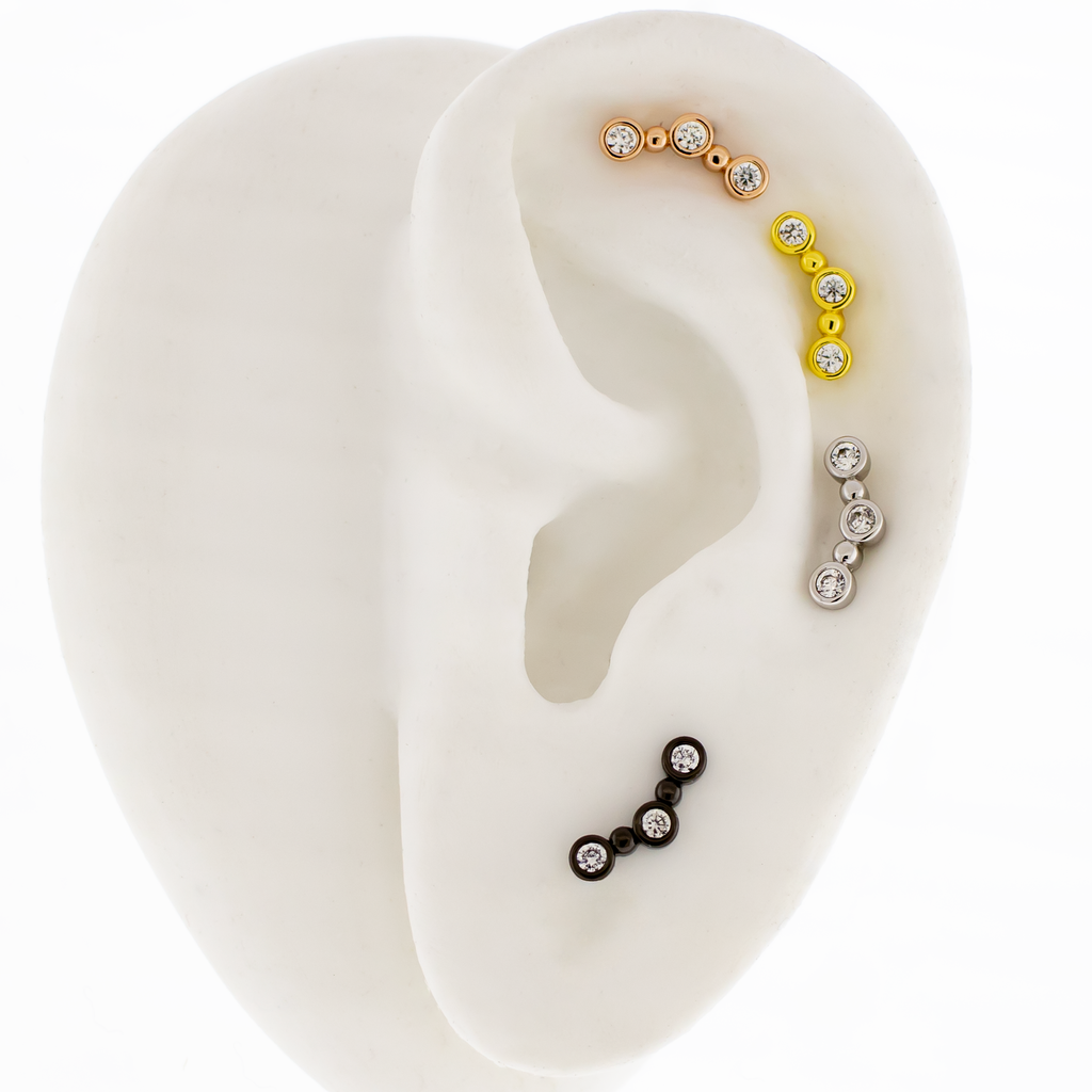 16G Beaded Crescent Shape Cartilage Barbell | Body Jewelry | Wiccan Center