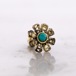 16G Turquoise Howlite Flower Cartilage Barbell | | Wiccan Center