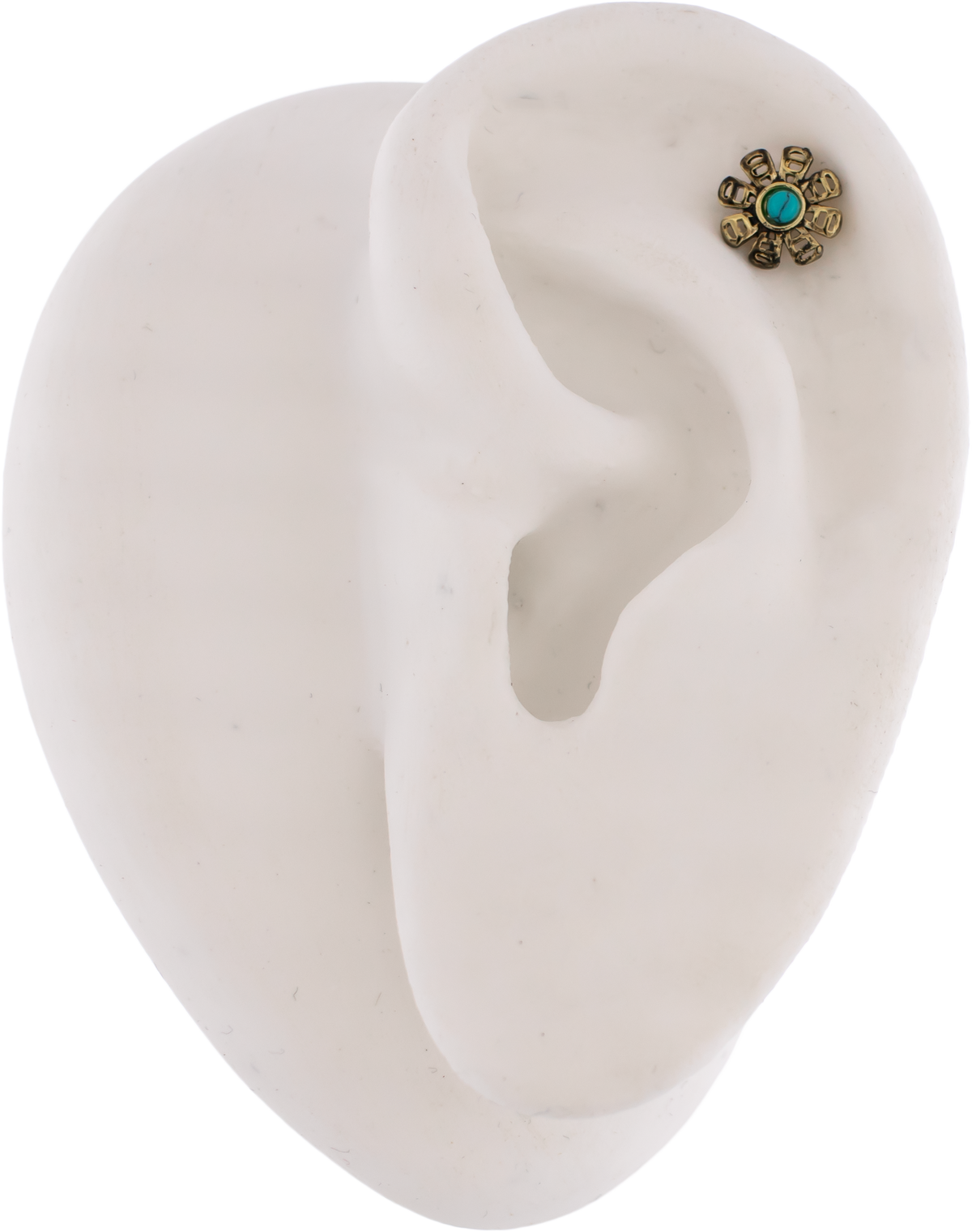 16G Turquoise Howlite Flower Cartilage Barbell | | Wiccan Center