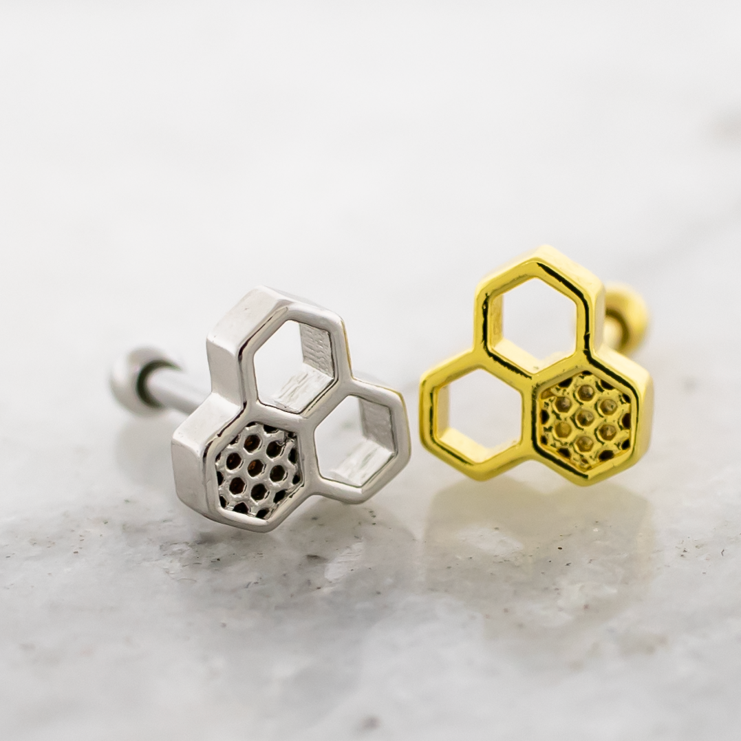16G Honeycomb Cartilage Barbell | | Wiccan Center