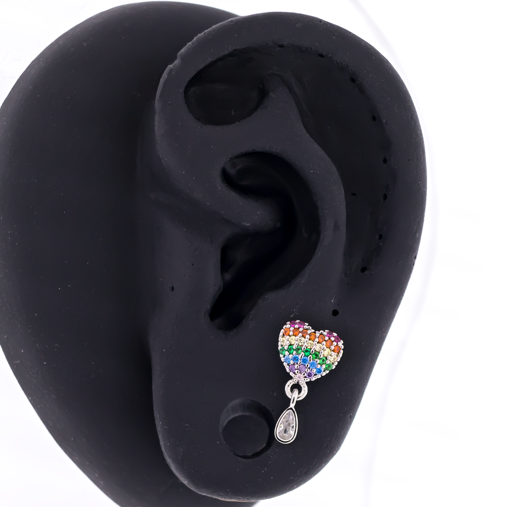 16G Rainbow Heart Cartilage Barbell | Body Jewelry | Wiccan Center
