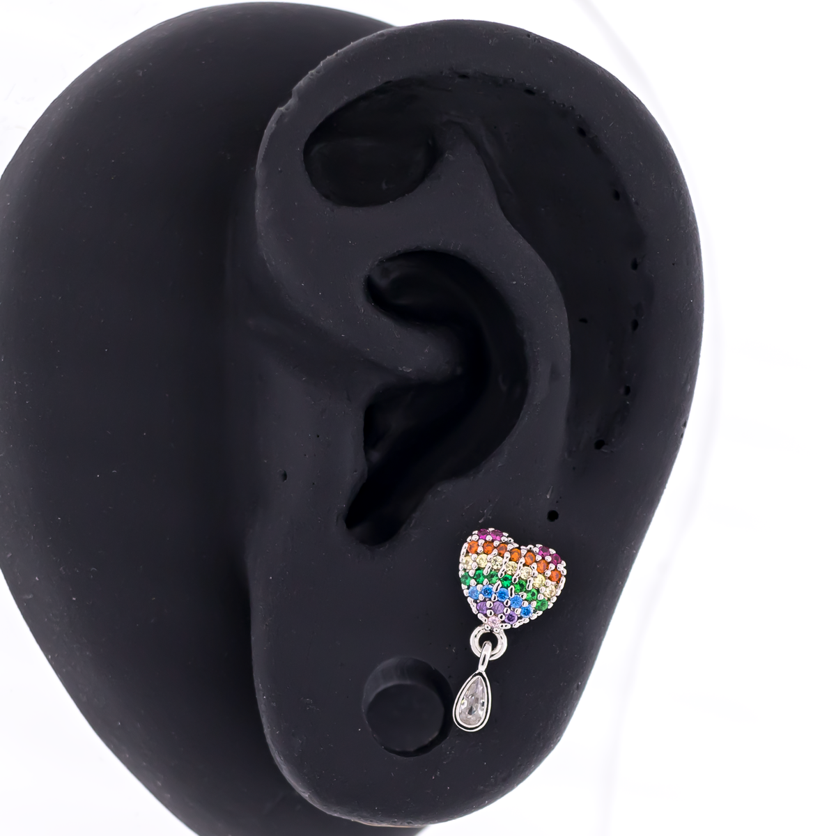 16G Rainbow Heart Cartilage Barbell | Body Jewelry | Wiccan Center