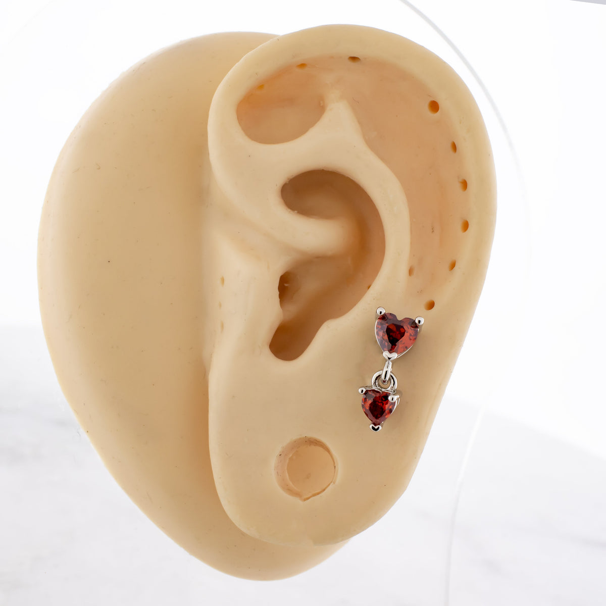 16G Heart Gem Dangle Cartilage Barbell | | Wiccan Center