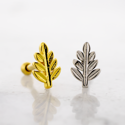 16G Pvd Barbell w/ Leaf End | Body Jewelry | Wiccan Center