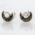 16G Crescent Moon Gem Cartilage Barbell | Body Jewelry | Wiccan Center