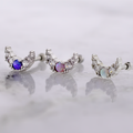16G Gem Crescent Moon Cartilage Barbell | | Wiccan Center