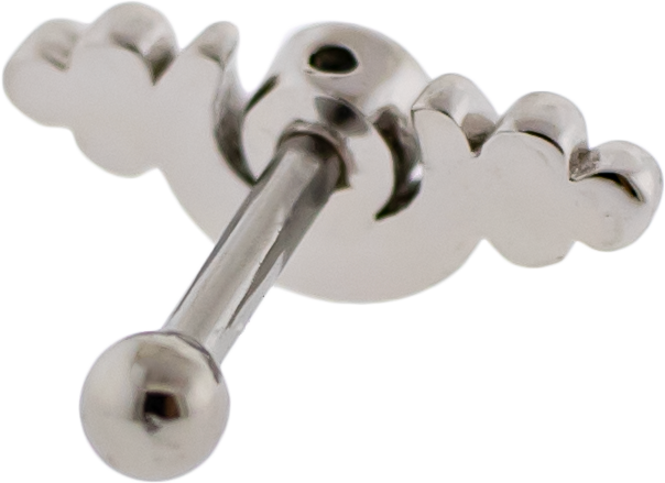 16G Crescent Moon w/ Beads & Gem Cartilage Barbell | Body Jewelry | Wiccan Center