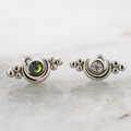 16G Crescent Moon w/ Beads & Gem Cartilage Barbell | Body Jewelry | Wiccan Center