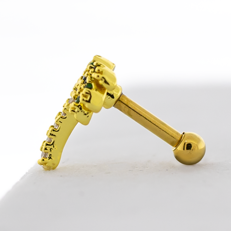 16G Gem Palm Tree Cartilage Barbell | | Wiccan Center