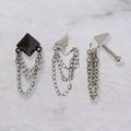 16G Pyramid Stud Chain Cartilage Barbell | Body Jewelry | Wiccan Center