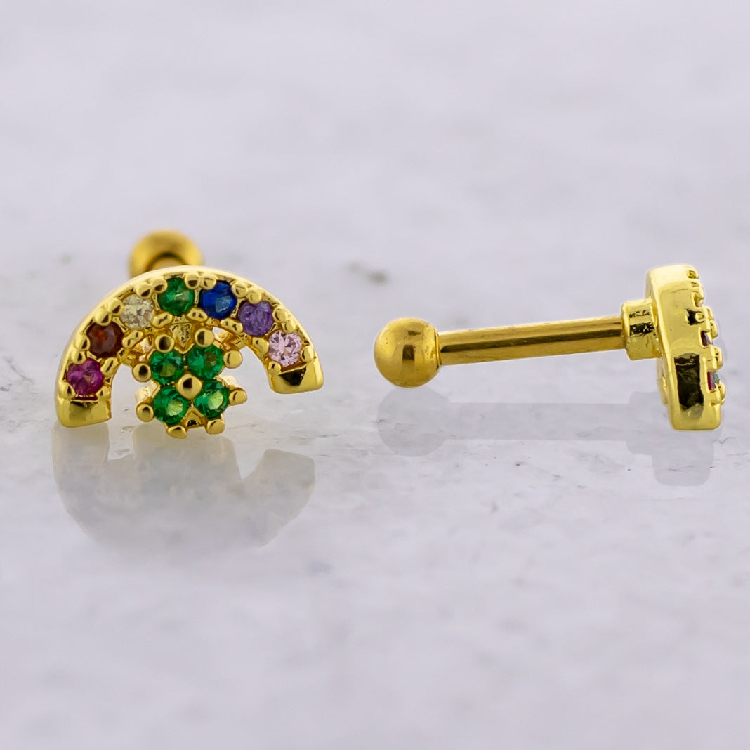 16G Rainbow and Clover Cartilage Barbell | | Wiccan Center