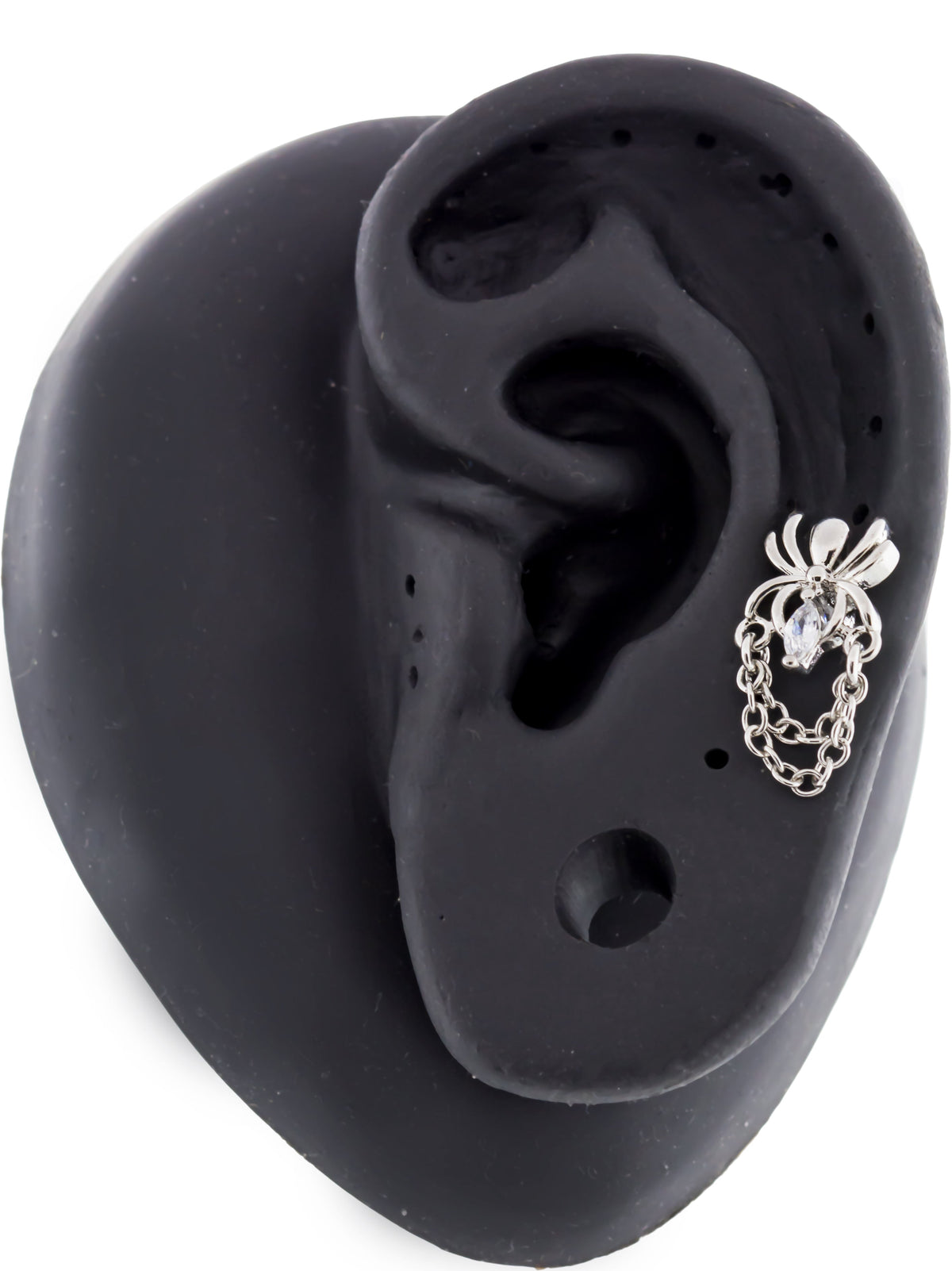 16G Spider With Chains Cartilage Barbell | | Wiccan Center