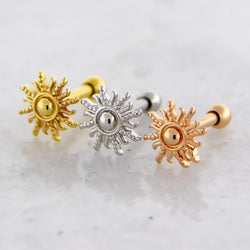 16G Sun Cartilage Barbell | | Wiccan Center
