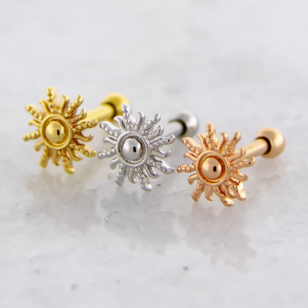 16G Sun Cartilage Barbell | | Wiccan Center