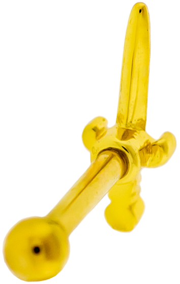 16G PVD Barbell w/ Dagger | Body Jewelry | Wiccan Center