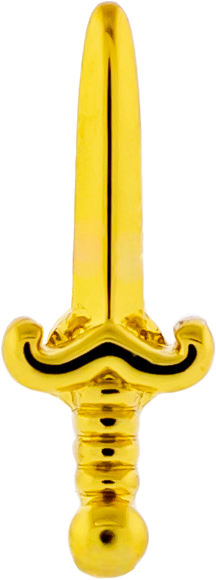 16G PVD Barbell w/ Dagger | Body Jewelry | Wiccan Center