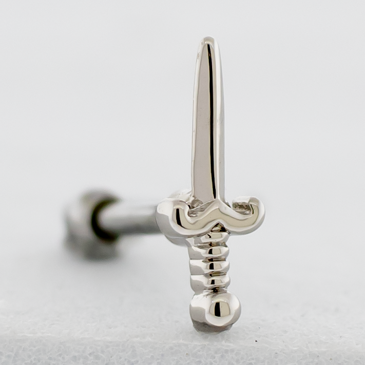 16G PVD Barbell w/ Dagger | Body Jewelry | Wiccan Center