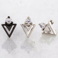 16G Cutout Gem Triangle Cartilage Barbell | | Wiccan Center