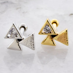 16G Triple Triangle Cartilage Barbell | | Wiccan Center