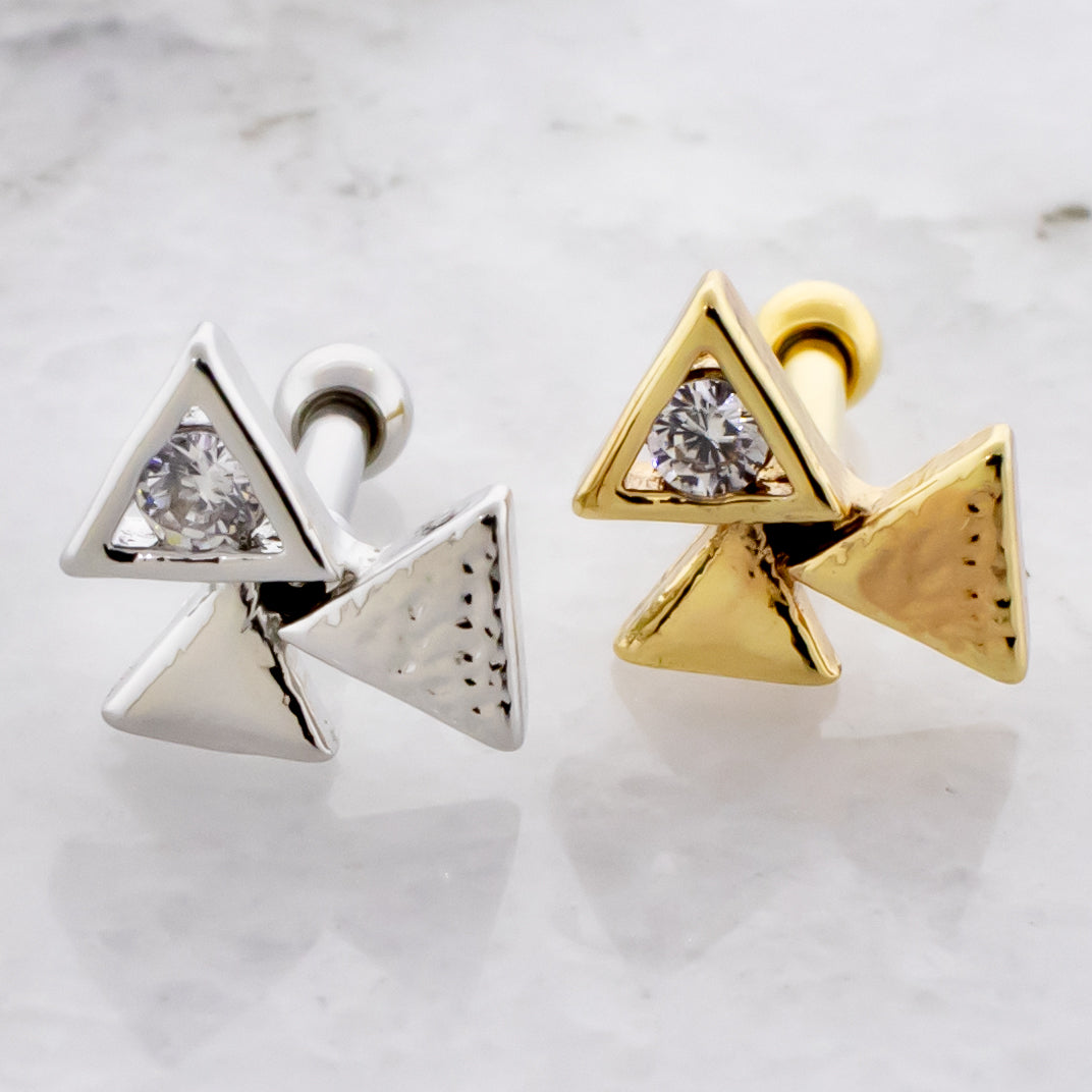 16G Triple Triangle Cartilage Barbell | | Wiccan Center