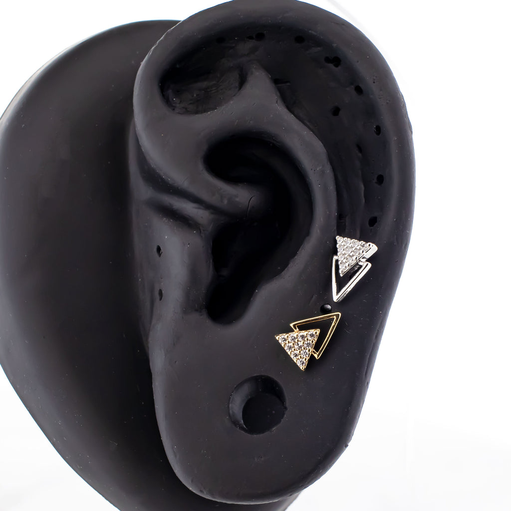 16G Double Triangle Cartilage Barbell | | Wiccan Center