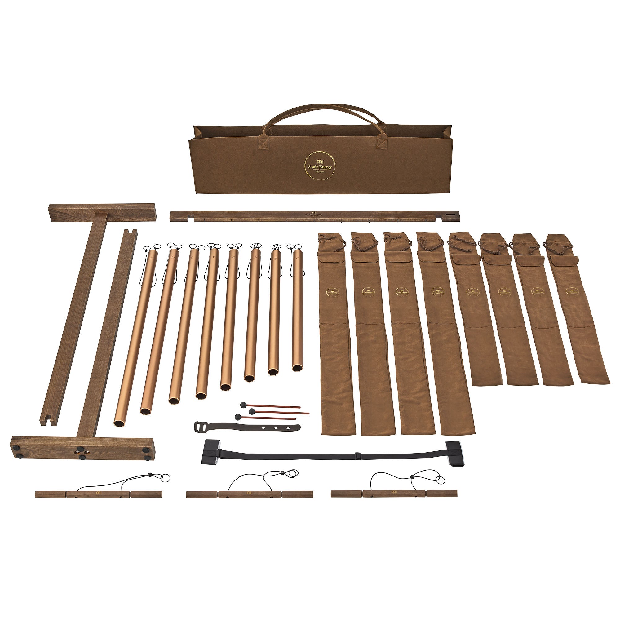8-Piece Sound Bath Tube Chimes Set, 440 Hz, Bronze | | Wiccan Center