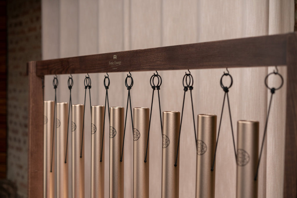 9-Piece Sound Bath Tube Chimes Solfeggio Set, Champagne Gold | | Wiccan Center