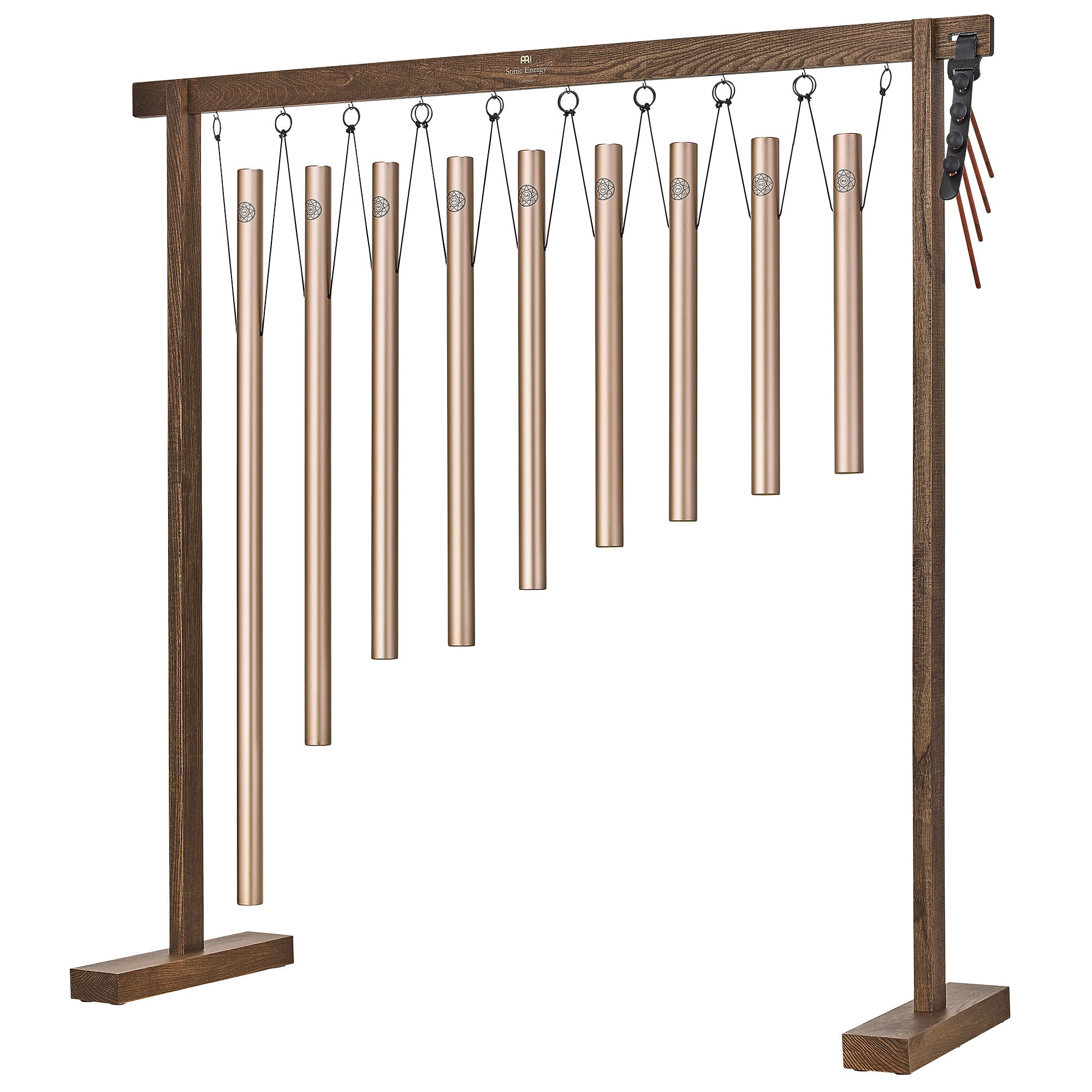 9-Piece Sound Bath Tube Chimes Solfeggio Set, Champagne Gold | | Wiccan Center