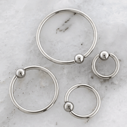 16G Steel Hand Polished Captive Bead Rings | Body Jewelry | Wiccan Center