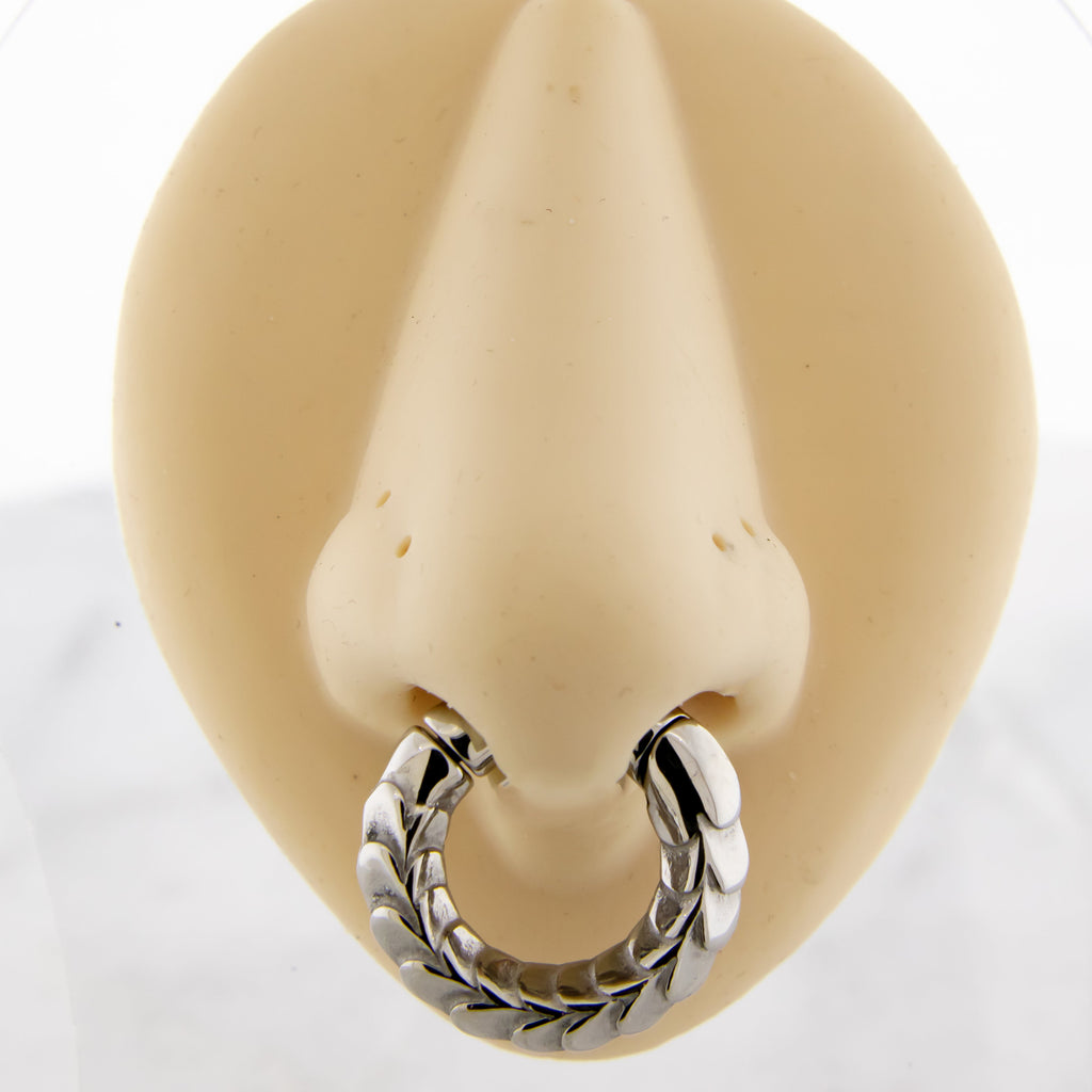 6G Steel Cast Scaled Textured Ear Weight Clicker | Body Jewelry | Wiccan Center