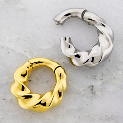 6G Steel Cast Spiral Textured Ear Weight Clicker | Body Jewelry | Wiccan Center