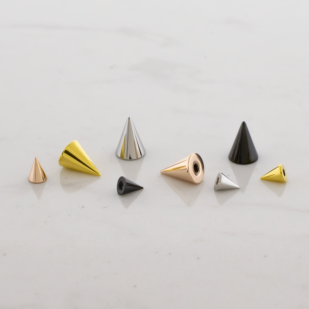 16G Steel Externally Threaded Spike Ends | Body Jewelry | Wiccan Center