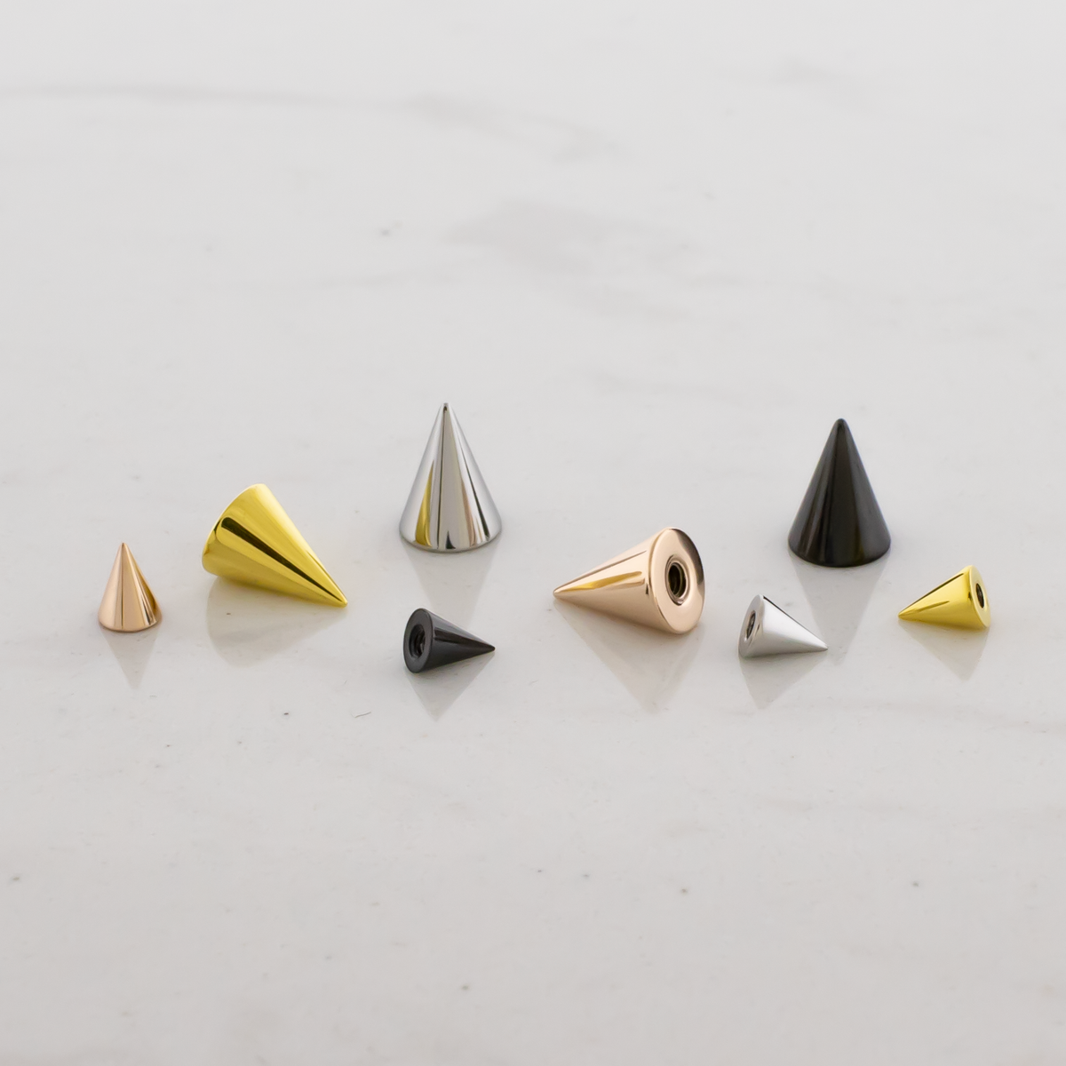 16G Steel Externally Threaded Spike Ends | Body Jewelry | Wiccan Center