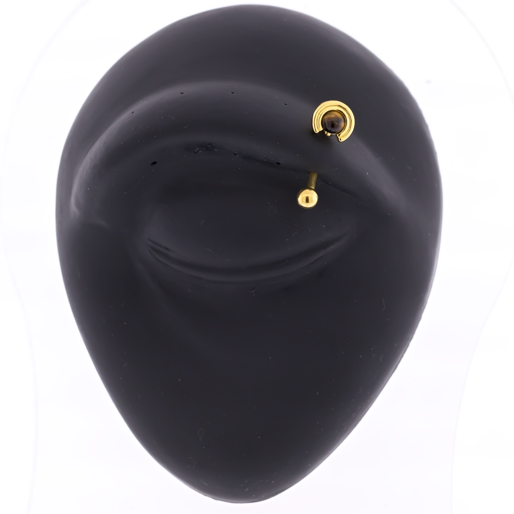 16G Natural Stone Circle Curved Barbell | | Wiccan Center