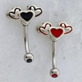 16G Triple Epoxy Heart Curved Barbell | | Wiccan Center
