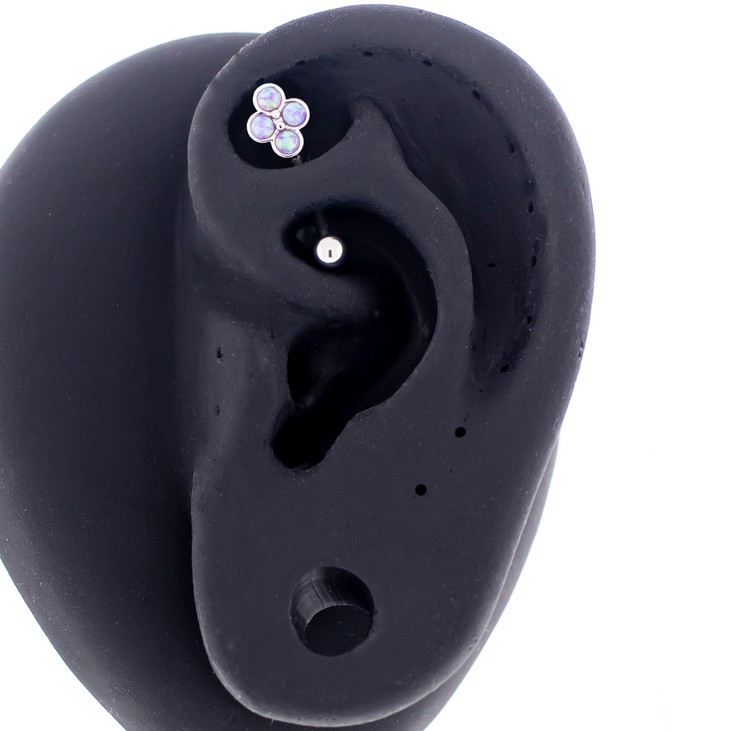 16G Opal Cluster Curved Barbell | | Wiccan Center