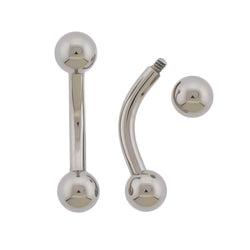 10g & 12g Steel Externally Threaded Curved Barbells | Body Jewelry | Wiccan Center