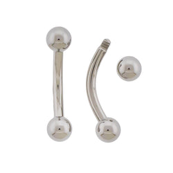14G Steel Externally Threaded Curved Barbell | Body Jewelry | Wiccan Center