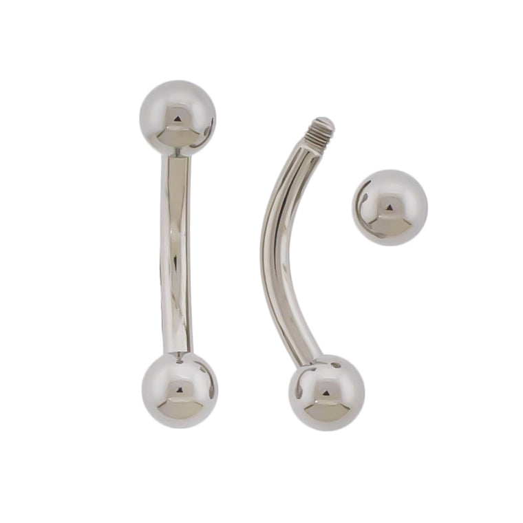 14G Steel Externally Threaded Curved Barbell | Body Jewelry | Wiccan Center