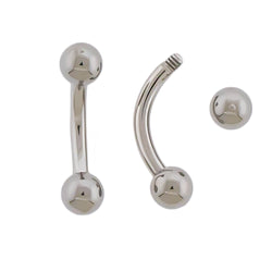 16G Steel Externally Threaded Curved Barbell | Body Jewelry | Wiccan Center