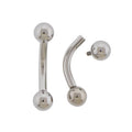 12G Steel Internally Threaded Curved Barbells | Body Jewelry | Wiccan Center