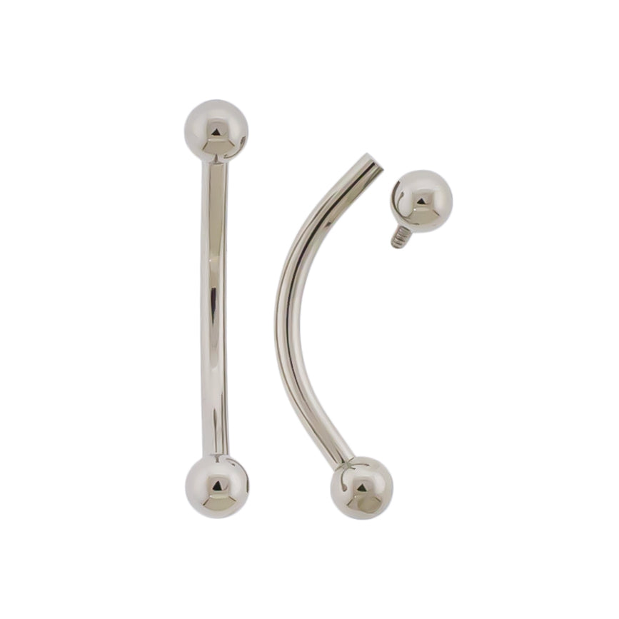 16G Internally Threaded Steel Curved Barbells | Body Jewelry | Wiccan Center